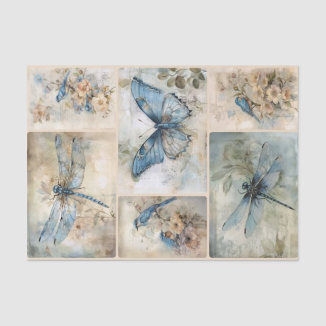 Papier Mousseline Ressort bleu (Recto)