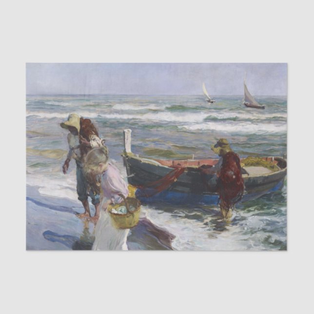 Papier Mousseline Retour de Fishing, Joaquin Sorolla y Bastida (Recto)