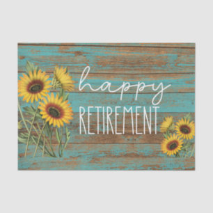 Papier Mousseline Retraite des tournesols en bois Turquoise rustique