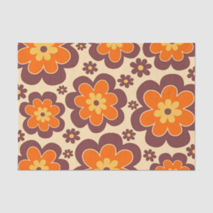 Papier Mousseline Retro 1960s Style Floral