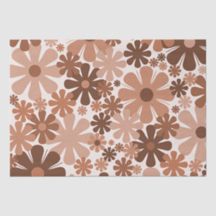 Papier Mousseline Retro 60s les années 70 esthétique motif floral en