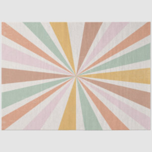 Papier Mousseline Retro 60s les années 70 Sunburst rayé Pink Mint Go