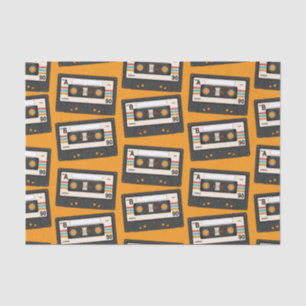 Papier Mousseline Retro 80's 90's Cassette Musique Anniversaire