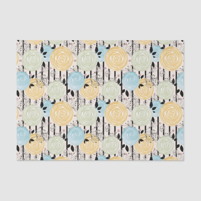 Papier Mousseline Rétro, abstract flowers (Recto)