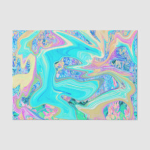 Papier Mousseline Retro Aqua Blue Liquid Art sur les Hydrangeas Abst
