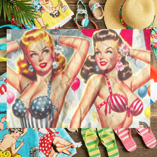 Papier Mousseline Retro Beach Party Pin-ups