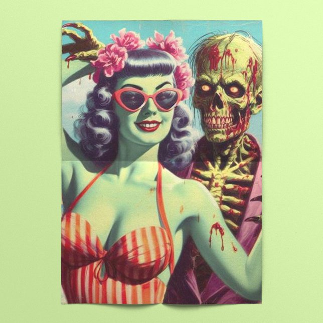 Papier Mousseline Retro Beach Zombie Pin Up (Créateur téléchargé)