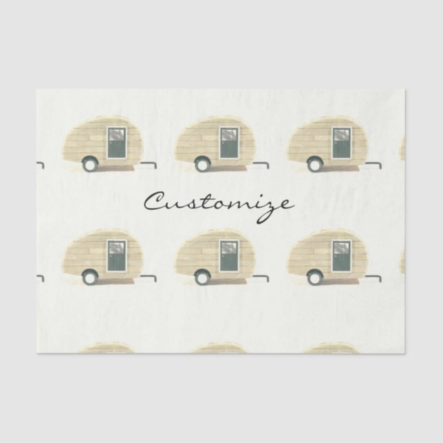 Papier Mousseline Rétro campeur vintage customisé de larme (Recto)