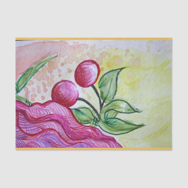 Papier Mousseline Retro Cherry (Recto)