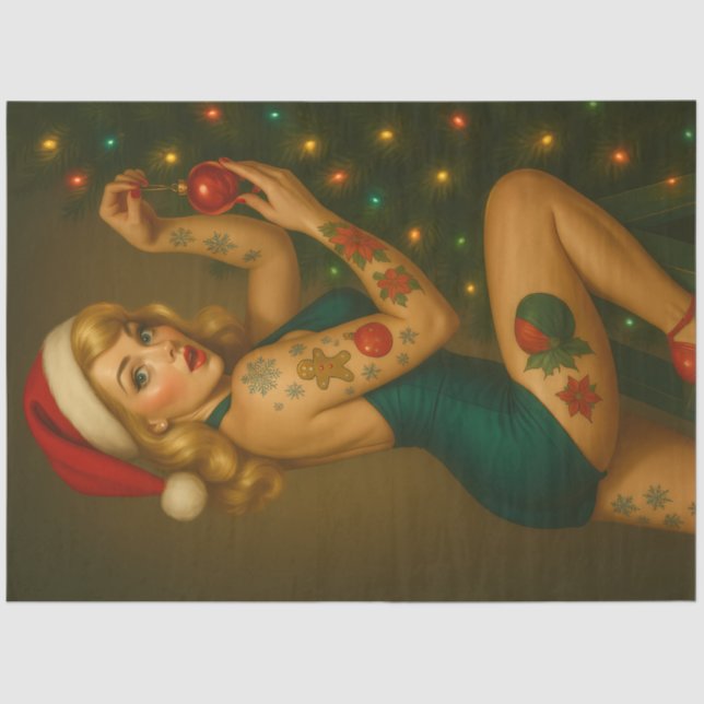 Papier Mousseline Retro Christmas Pin-Up Ornament Beauty — Holiday (Recto)