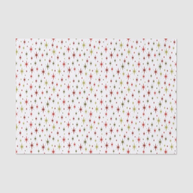 Papier Mousseline Retro Christmas Tissue Paper 1950s Stars (Recto)