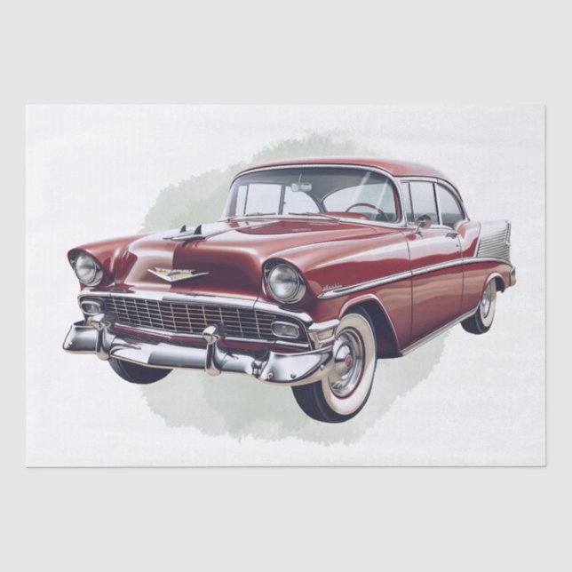 Papier Mousseline Retro Classic Car Decoupage (Recto)