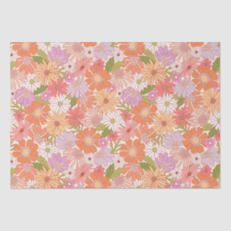 Papier Mousseline Retro Daisy Garden