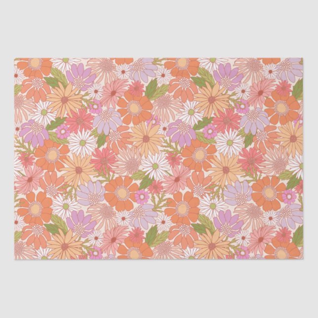 Papier Mousseline Retro Daisy Garden (Recto)