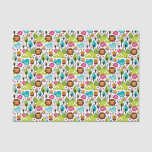 Papier Mousseline rétro faune de lion de safari d'enfants