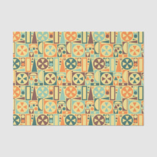 Papier Mousseline Rétro géométrique des années 1950, coloré moderne