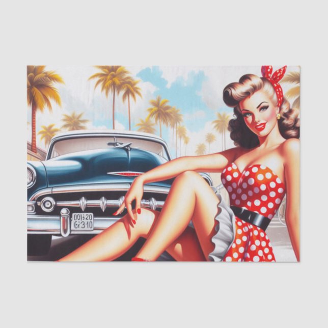 Papier Mousseline Retro Girl Classic Pin Up (Recto)