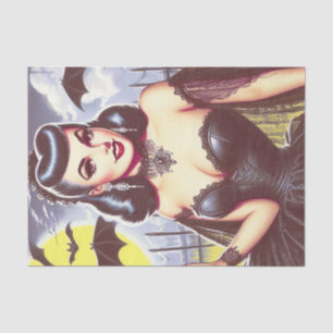 Papier Mousseline Retro Goth Vampire Pin-up