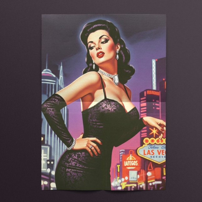Papier Mousseline Rétro Las Vegas Pin-up (Créateur téléchargé)