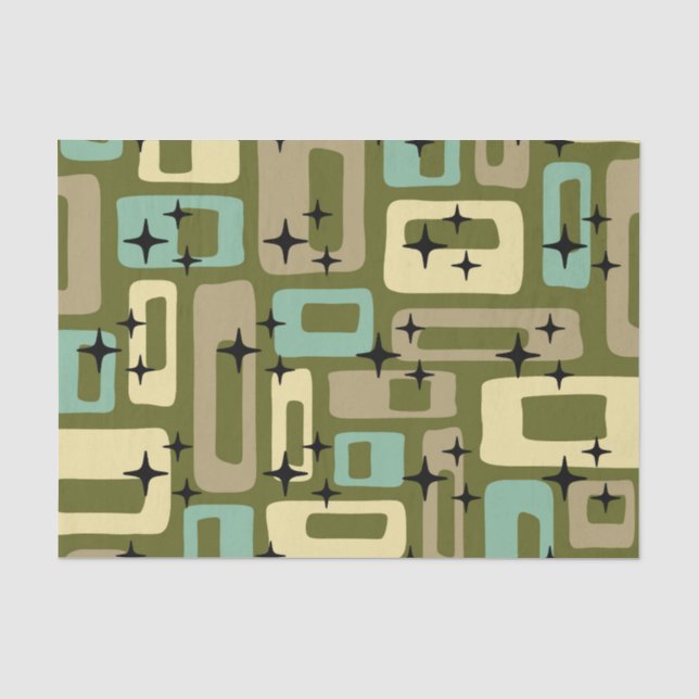 Papier Mousseline Retro Mid-Century Moderne Abstrait (Recto)