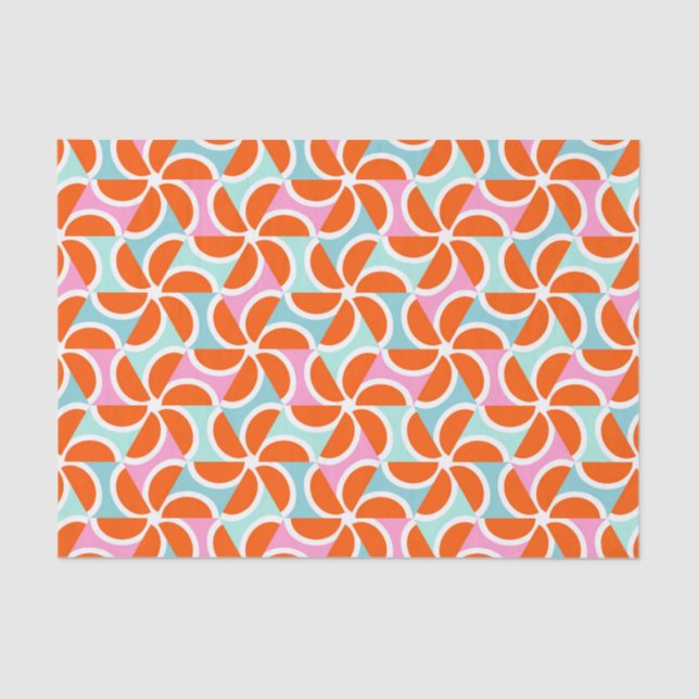 Papier Mousseline Rétro motif orange de cale (Recto)