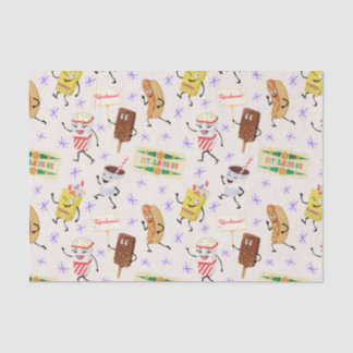 Papier Mousseline Retro Parading Snacks Allons tous à une fête