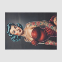 Retro Rockabilly Pinup Femme Découpage