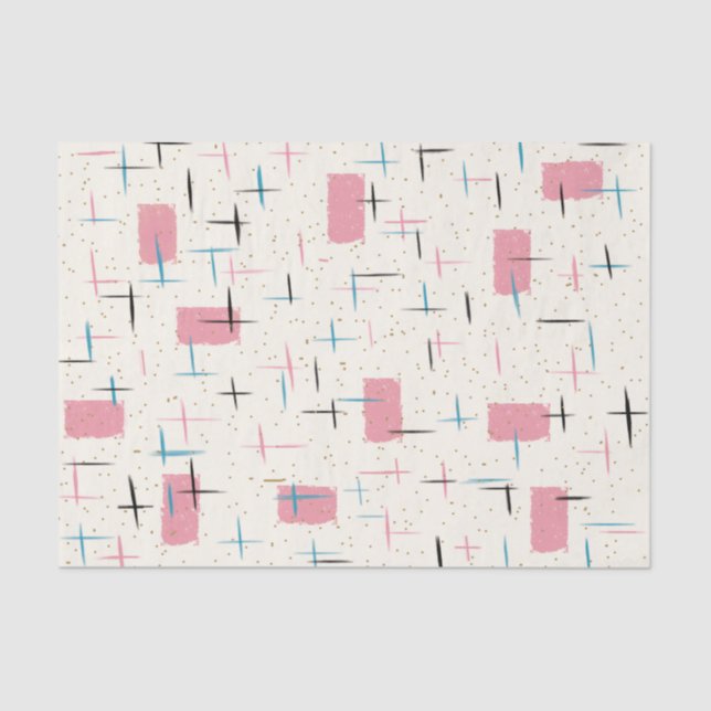 Papier Mousseline Rétro ruban rose atomique de tissu de motif (Recto)