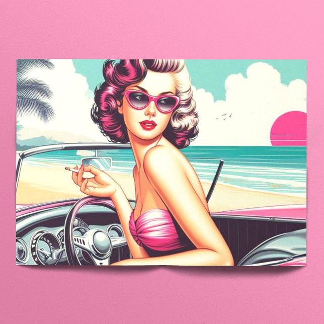 Papier Mousseline Retro Summer Girl (Créateur téléchargé)