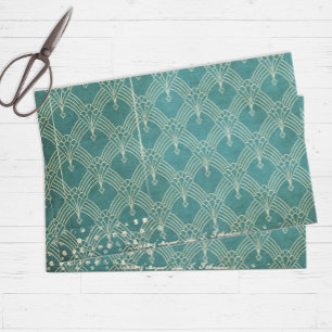 Papier Mousseline Retro Turquoise déprimé