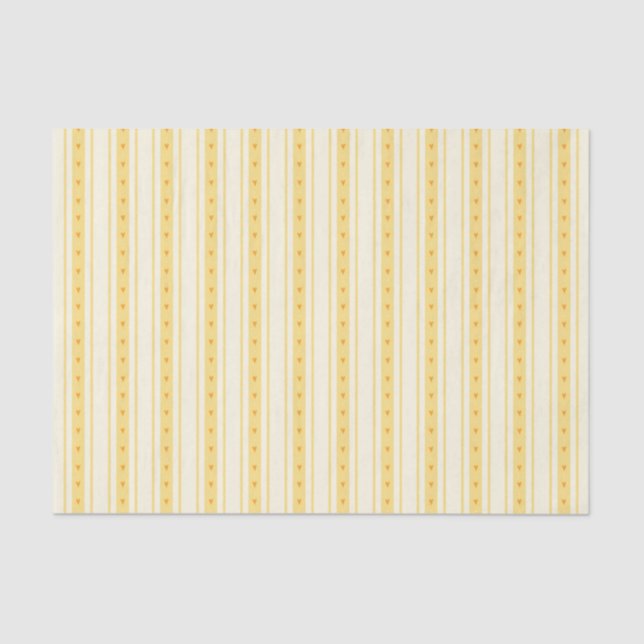 Papier Mousseline Retro Vanilla Yellow Heart Stripes Bakery (Recto)