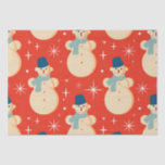 Papier Mousseline Retro Vintage Christmas Snowman Motif Party<br><div class="desc">Retro Vintage Noël Snowman Motif Party Tissu Papier</div>