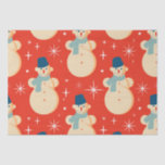 Papier Mousseline Retro Vintage Christmas Snowman Motif Party<br><div class="desc">Retro Vintage Noël Snowman Motif Party Tissu Papier</div>