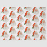 Papier Mousseline Rétro Vintage Jolly Santa Claus de Christmas<br><div class="desc">Papier de tissus avec une photo rétro festive. Le vieux Père Noël Jolly avec ses joues rousses et son sourire chaleureux et amical. Un peu de nostalgie de l'ancienne école pour les vieux temps,  cette image rappelle les souvenirs des célébrations du passé de Noël.</div>