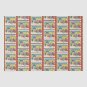 Papier Mousseline Retro Vintage Noël Salutations Antique hiver