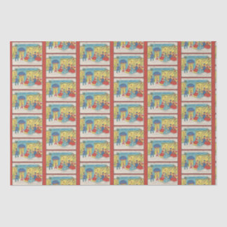 Papier Mousseline Retro Vintage Noël Salutations Antique hiver