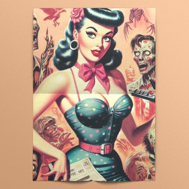 Papier Mousseline Retro Zombies Pin-up (Créateur téléchargé)