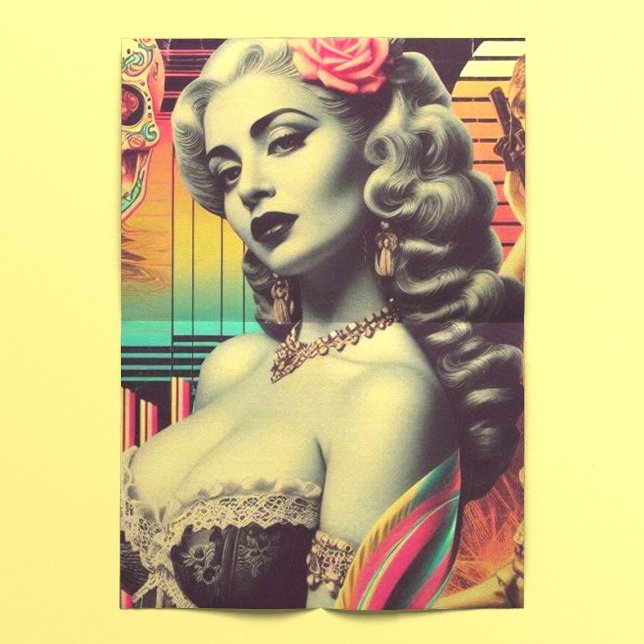 Papier Mousseline Retrofuturisme Collage Pin-up (Créateur téléchargé)