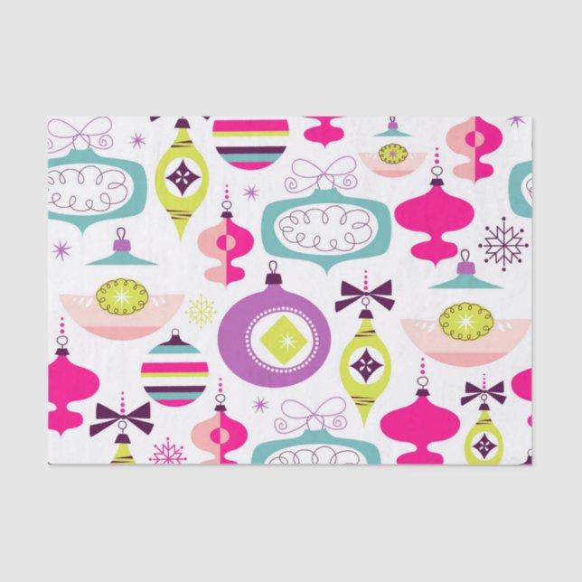 Papier Mousseline Rétros ornements lumineux de Noël (Recto)