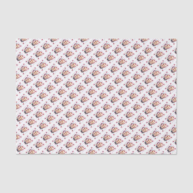 Papier Mousseline Rétros Valentines mignons de fille (Recto)