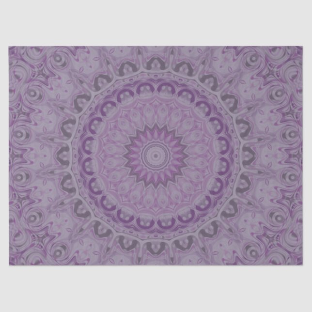 Papier Mousseline Rêve d'aquarelle Mandala dans les tons violets (Recto)
