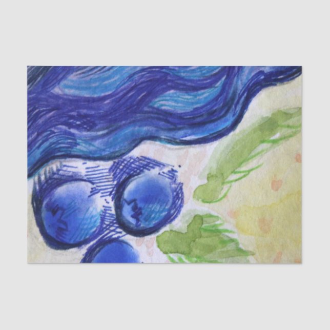 Papier Mousseline Rêve de myrtille (Recto)