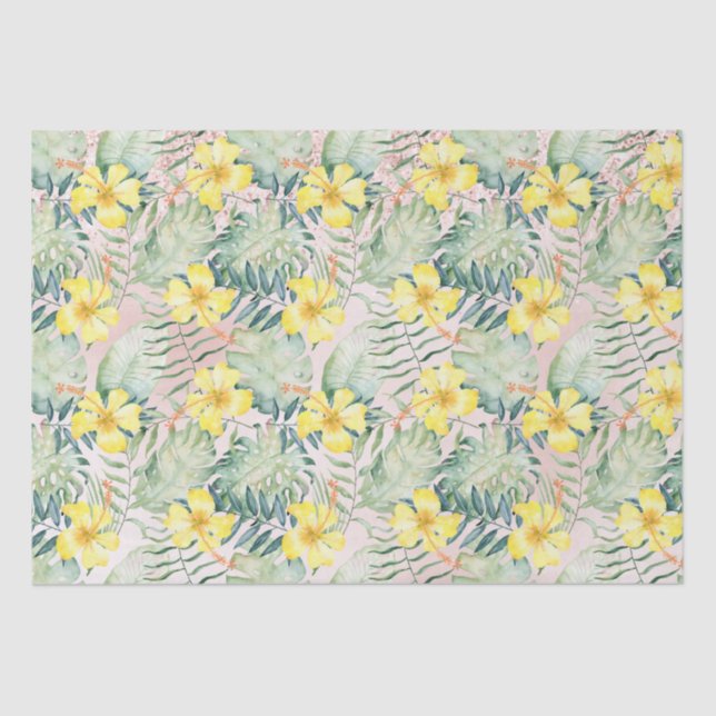 Papier Mousseline Rêve de Parties scintillant Tropical Feuille Pink  (Recto)