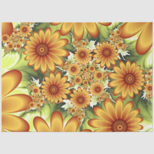 Papier Mousseline Rêve Floral, Art Fractal Moderne Abstrait Fleur