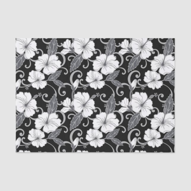 PAPIER MOUSSELINE RÊVE POLYNÉSIEN (NOIR) (Recto)