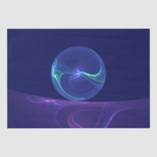 Papier Mousseline Rêve Violet Bleu Lumineux Art Fractal Abstrait