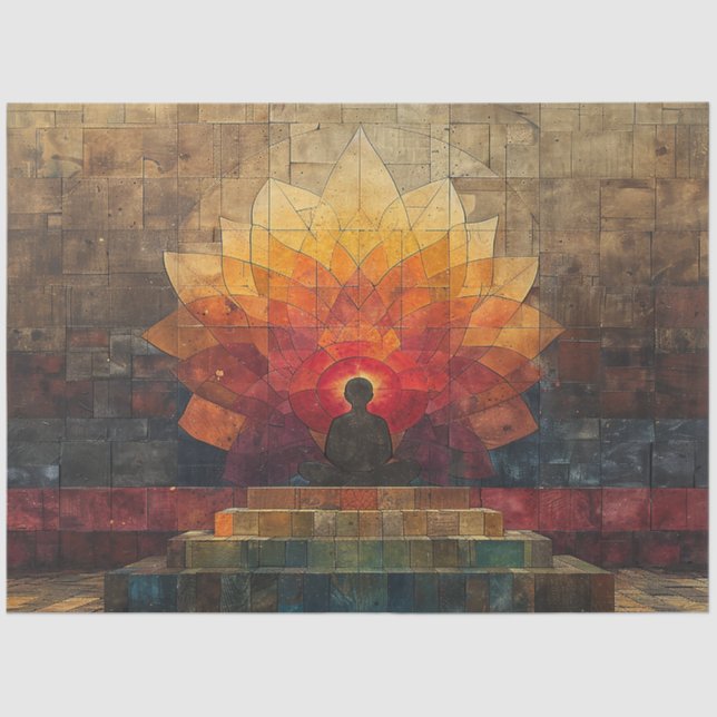 Papier Mousseline Réveil spirituel Mandala Découpage (Recto)