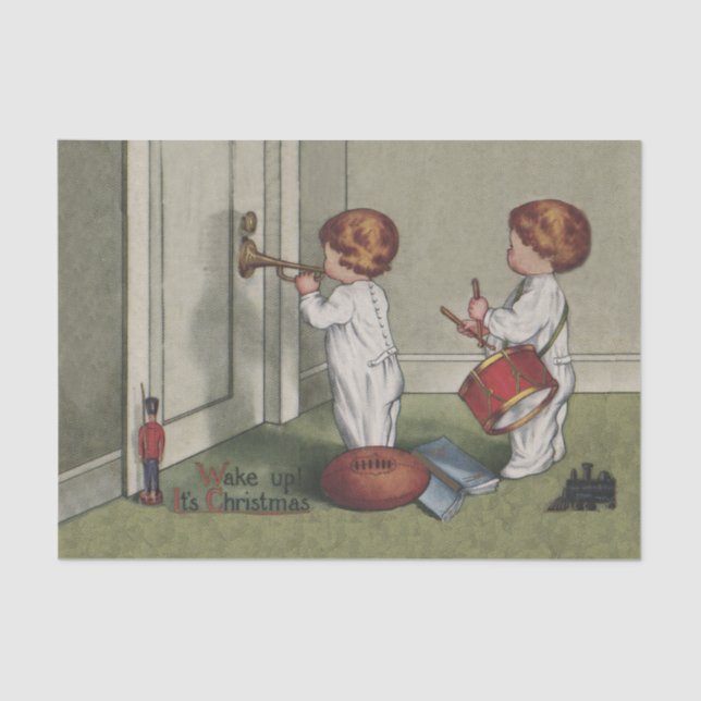 Papier Mousseline Réveillez-vous son joli enfant de Noël (Recto)