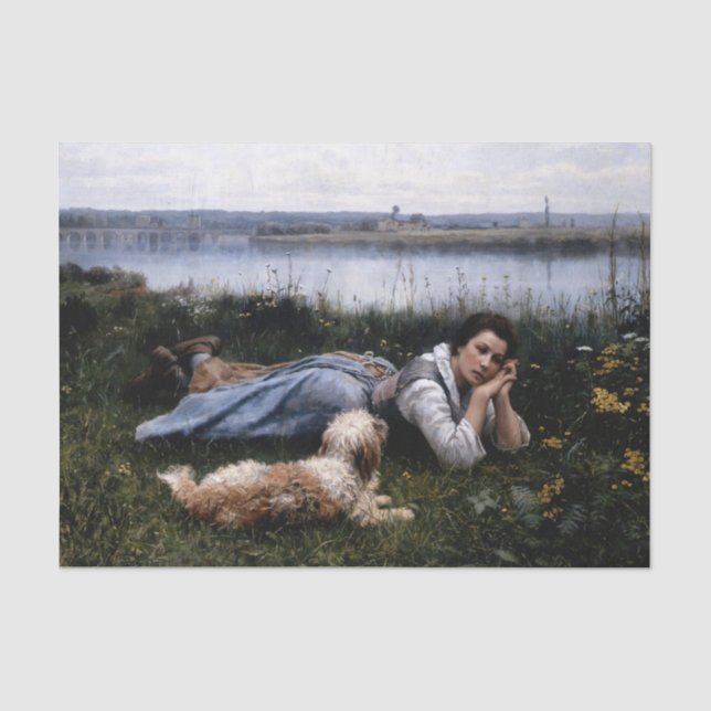 Papier Mousseline Rêverie de Daniel Ridgway Knight (Recto)