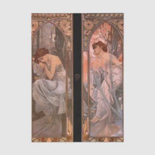 Papier Mousseline Rêverie du soir (Sommeil nocturne) de Mucha